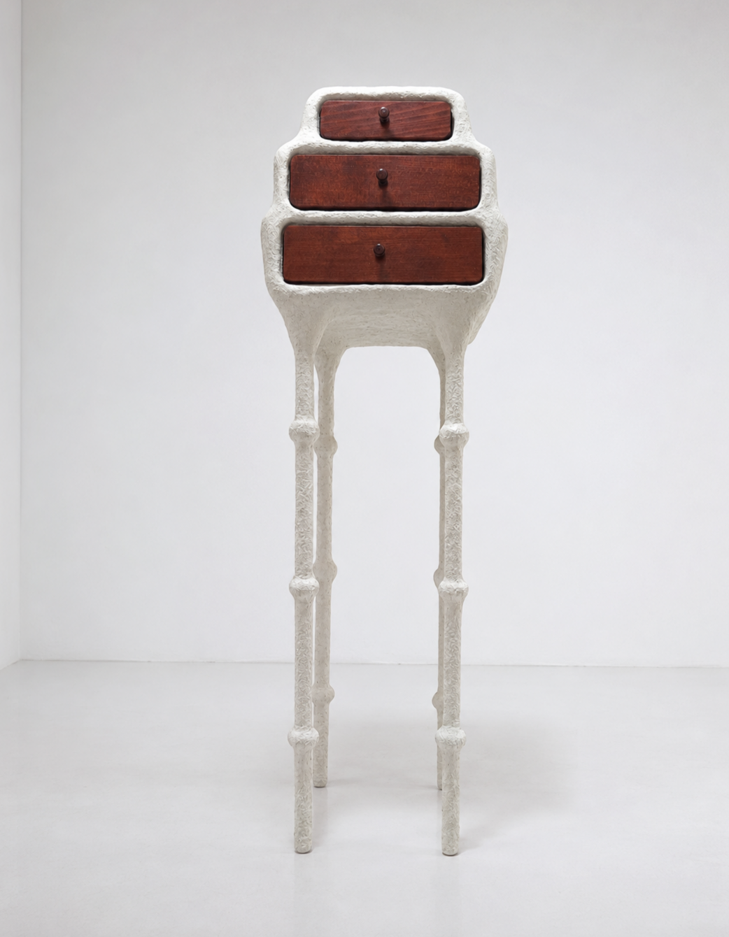 One-of-a-Kind Handmade Wabi Sabi Cabinet Handcrafted Organic Three Drawer Art Furniture